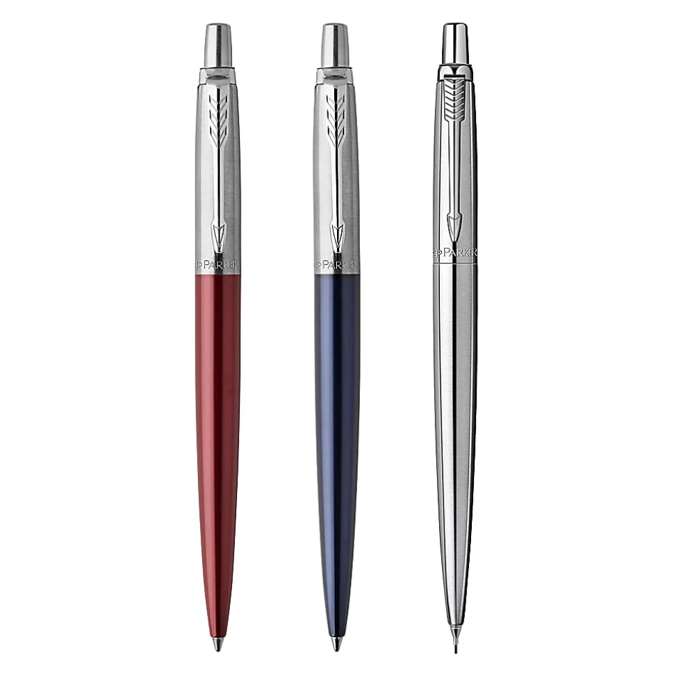 Parker® Jotter London Trio Discovery Set, Medium Point, 0.7 mm, Assorted Barrel, Assorted Ink, Set Of 3