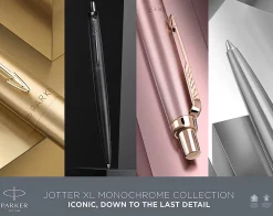 Parker® Jotter XL Ballpoint Pen, Medium Point, 0.7 mm, Monochrome Matte Gold Barrel, Blue Ink