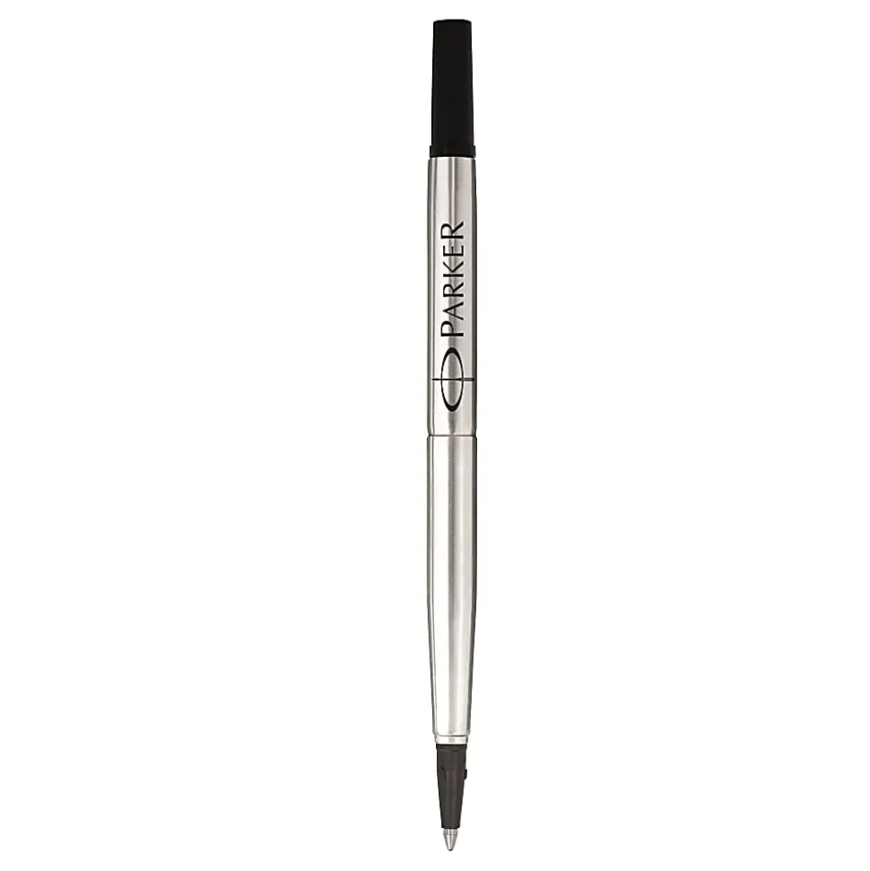 Parker® Rollerball Pen Refill, Medium Point, 0.7 mm, Black, Pack Of 2