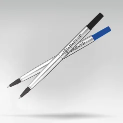 Parker® Rollerball Pen Refill, Medium Point, 0.7 mm, Black, Pack Of 2
