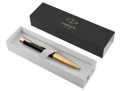 Parker® Urban Ballpoint Pen, Medium Point, 0.7 mm, Matte Black/Gold Barrel, Blue Ink