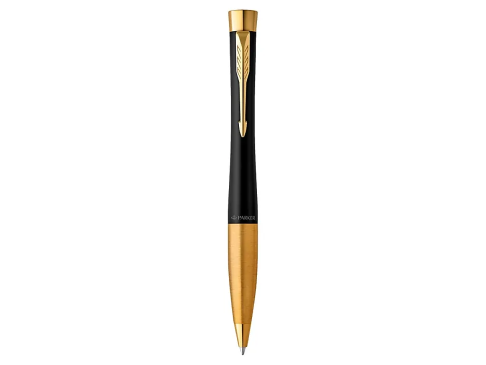Parker® Urban Ballpoint Pen, Medium Point, 0.7 mm, Matte Black/Gold Barrel, Blue Ink