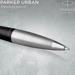 Parker® Urban Twist Ballpoint Pen, Medium Point, 1 mm, Muted Black Barrel, Black Ink