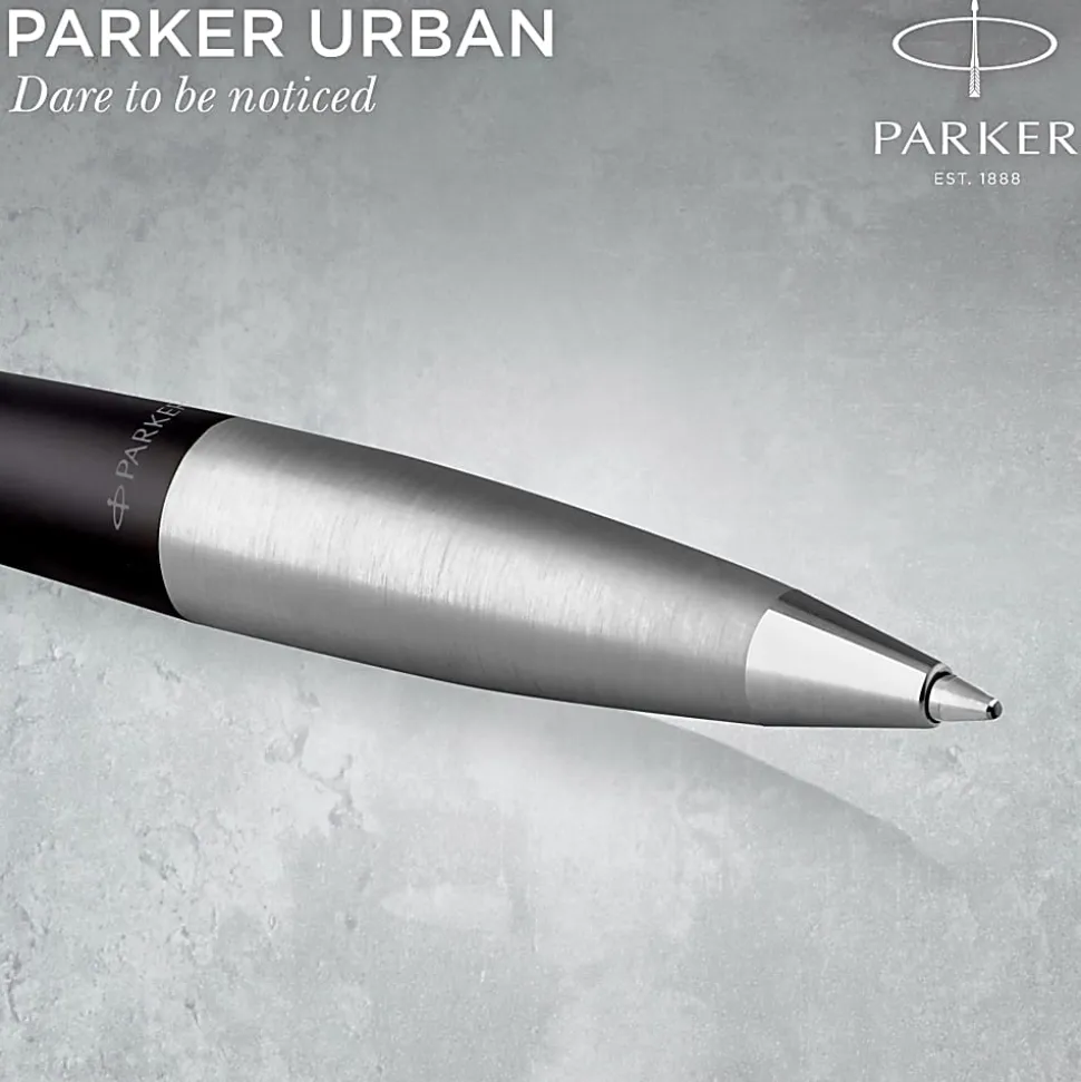 Parker® Urban Twist Ballpoint Pen, Medium Point, 1 mm, Muted Black Barrel, Black Ink