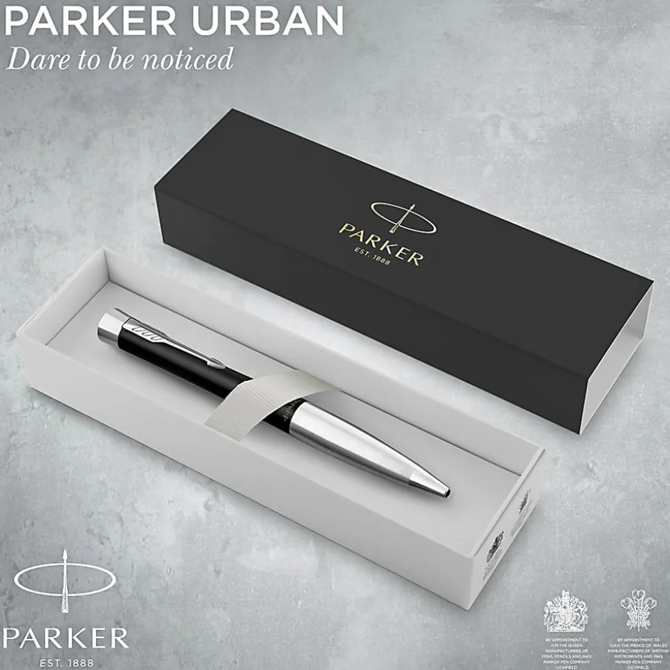 Parker® Urban Twist Ballpoint Pen, Medium Point, 1 mm, Muted Black Barrel, Black Ink