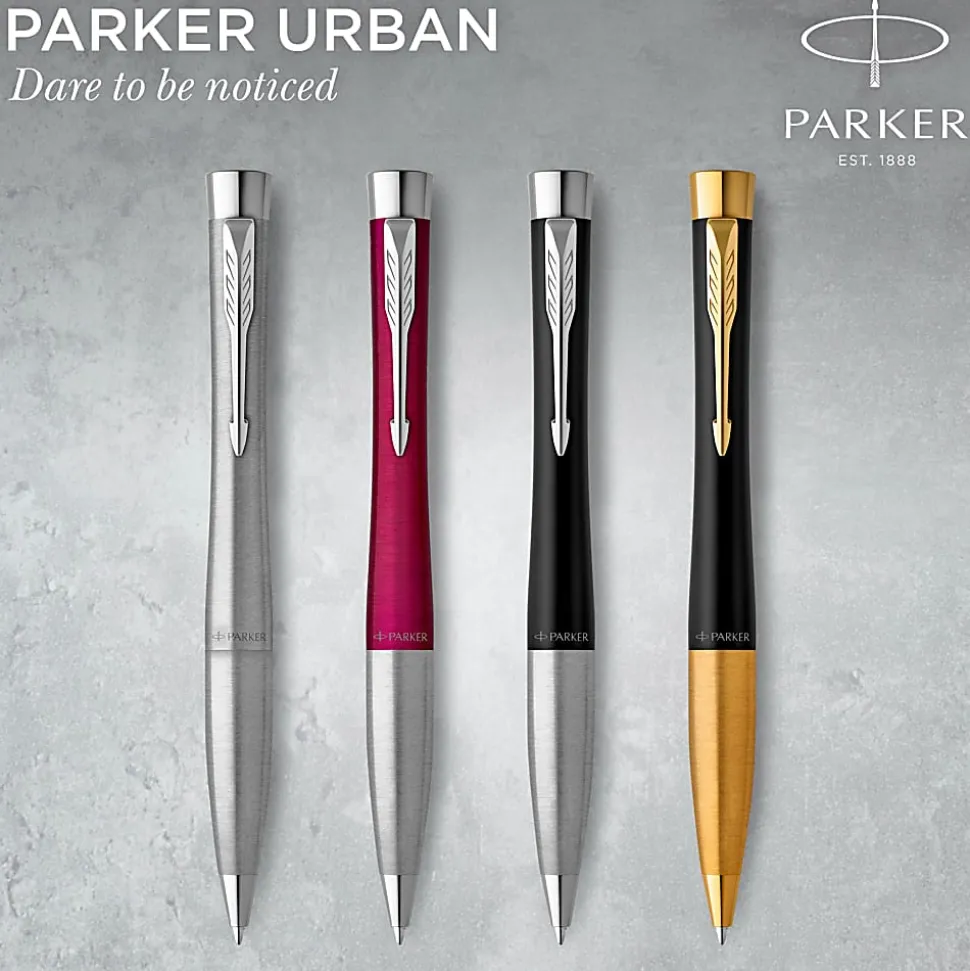 Parker® Urban Twist Ballpoint Pen, Medium Point, 1 mm, Muted Black Barrel, Black Ink