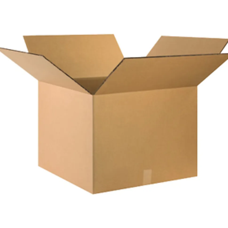 Partners Brand Brand Double Wall Boxes, 24" x 24" x 18", Kraft, Bundle of 10