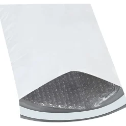 Partners Brand Bubble-Lined Poly Mailers, 6 1/2" x 10", White, Box Of 250