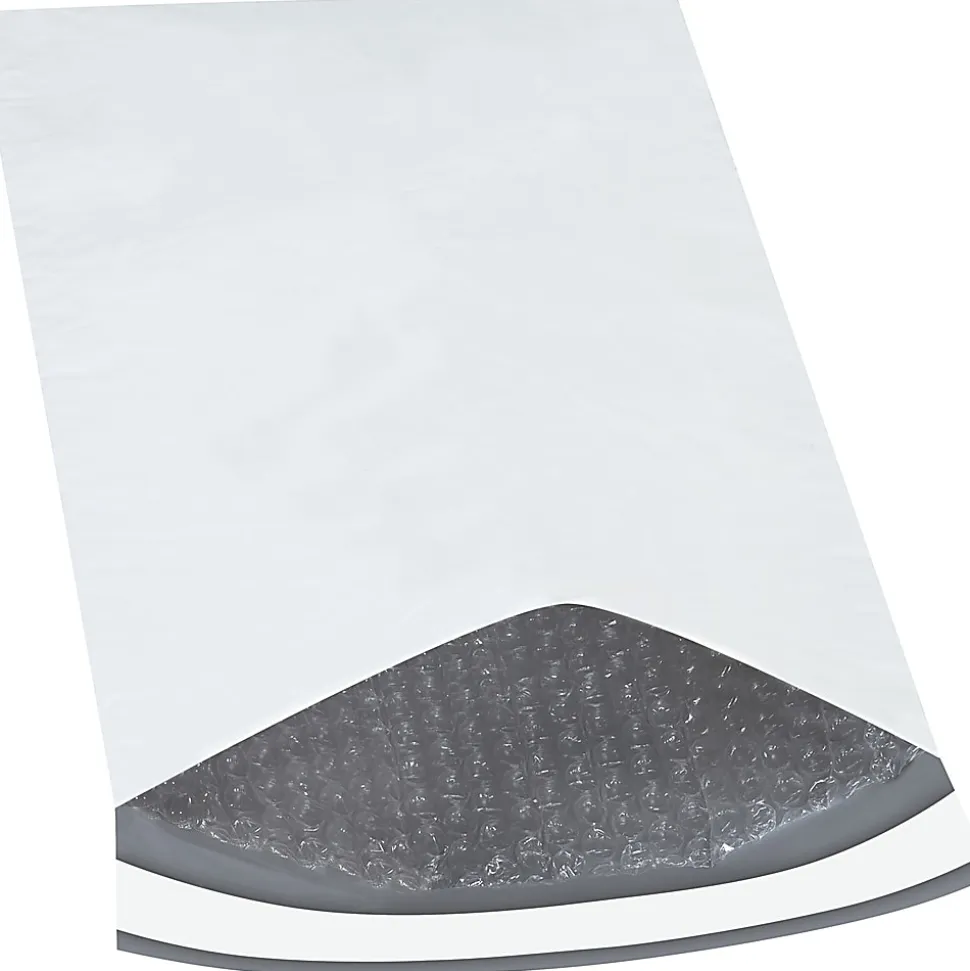 Partners Brand Bubble-Lined Poly Mailers, 9 1/2" x 14 1/2", White, Box Of 100