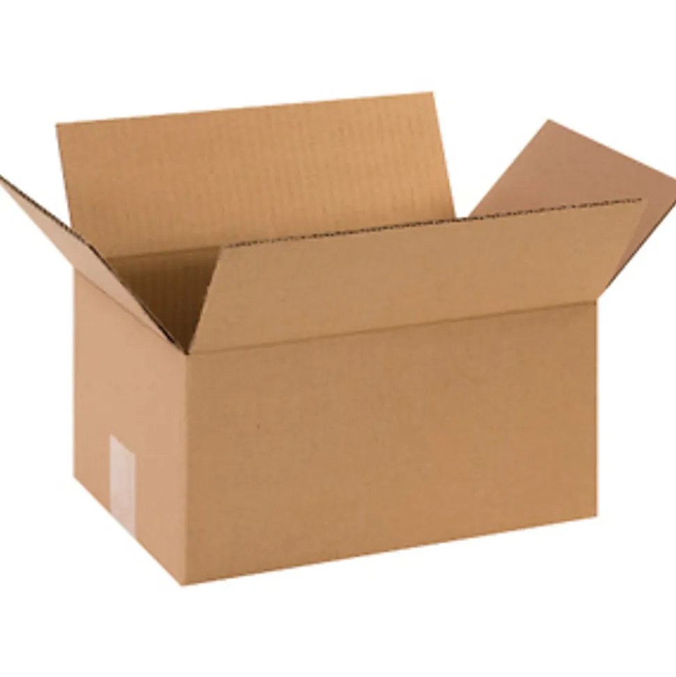 Partners Brand Corrugated Boxes, 12" x 8" x 6", Kraft, Pack Of 25