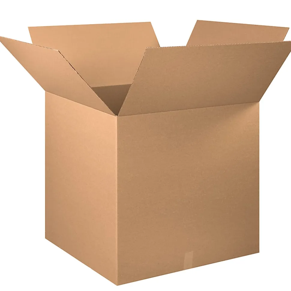 Partners Brand Corrugated Cube Boxes, 30" x 30" x 30", Kraft, Pack Of 5