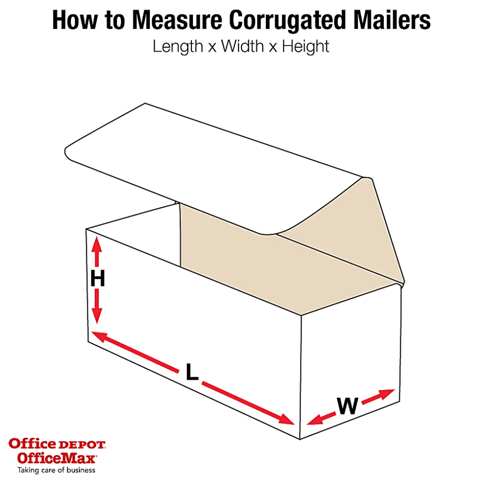 Partners Brand Corrugated Mailers 9" x 7" x 4", White, Bundle of 50