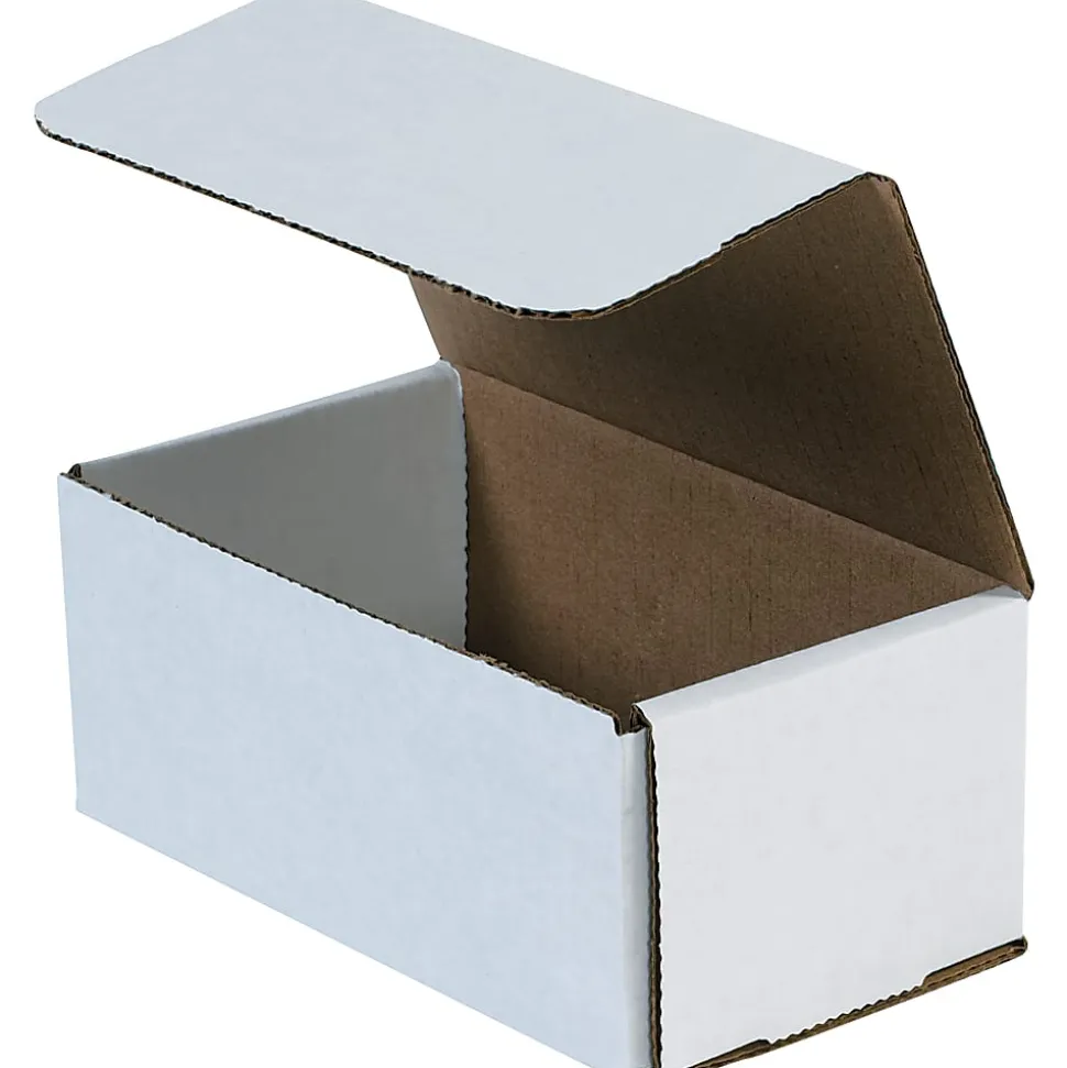 Partners Brand Corrugated Mailers 9" x 7" x 4", White, Bundle of 50