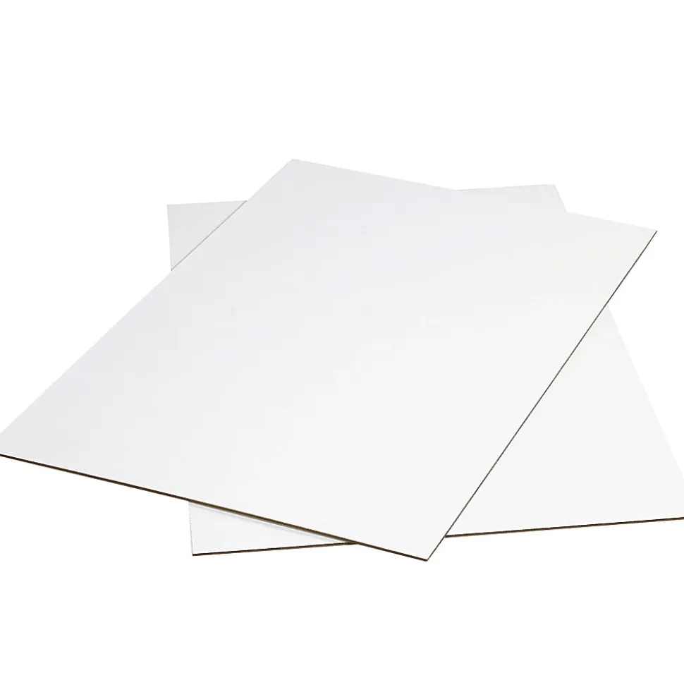 Partners Brand Corrugated Sheets, 48" x 96", White, Pack Of 5