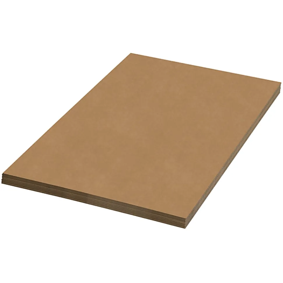 Partners Brand Corrugated Single Wall Sheets, 48" x 72", Kraft, Pack Of 20