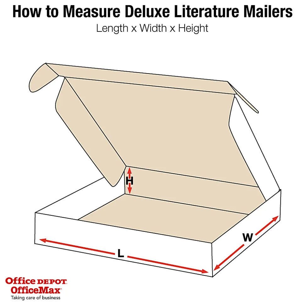 Partners Brand Deluxe Literature Mailers, 12 1/8" x 9 1/4" x 2", White, Pack Of 50