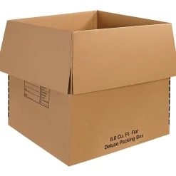 Partners Brand Deluxe Packing Boxes, 24"H x 24"W x 24"D, Kraft, Pack Of 10