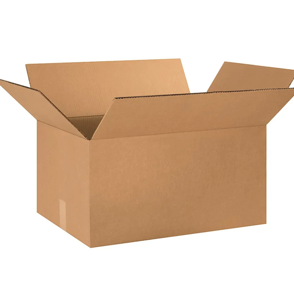 Partners Brand Double-Wall Heavy-Duty Corrugated Cartons, 24" x 16" x 12", Kraft, Box Of 10