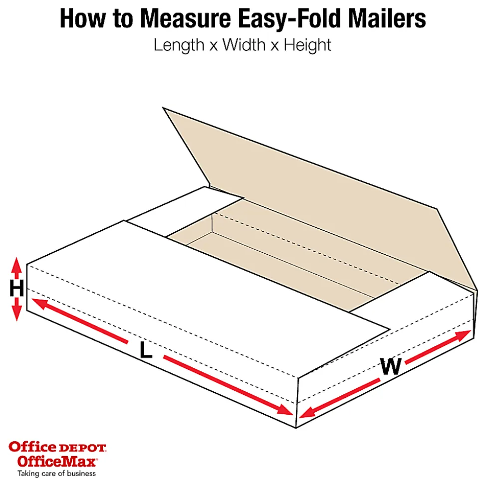 Partners Brand Easy Fold Mailers, 24" x 18" x 2", White, Pack Of 50