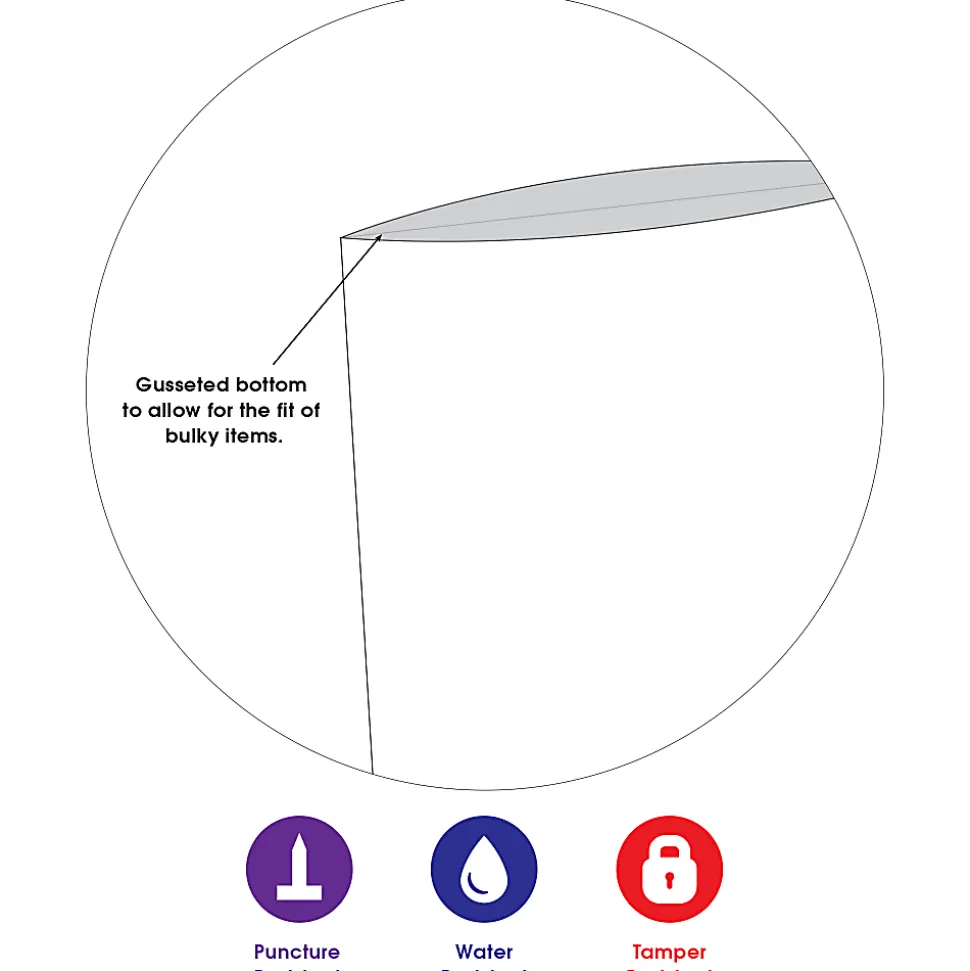 Partners Brand Expansion Poly Mailers, 10"H x 13"W x 2"D, White, Case Of 100