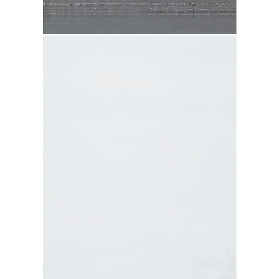 Partners Brand Expansion Poly Mailers, 10"H x 13"W x 2"D, White, Case Of 100