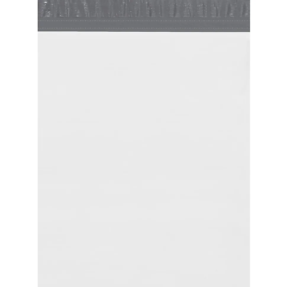 Partners Brand Expansion Poly Mailers, 10"H x 13"W x 2"D, White, Case Of 100