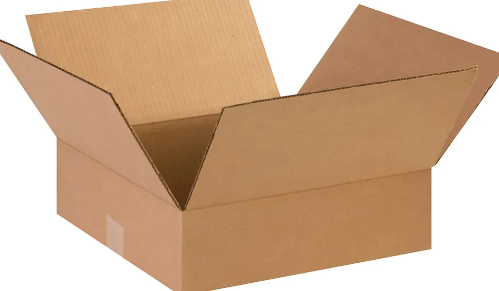 Partners Brand Flat Corrugated Boxes 14" x 14" x 3", Bundle of 25