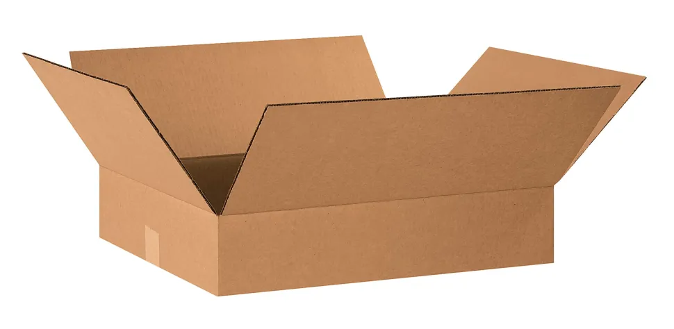 Partners Brand Flat Corrugated Boxes, 20" x 16" x 4", Kraft, Pack Of 25