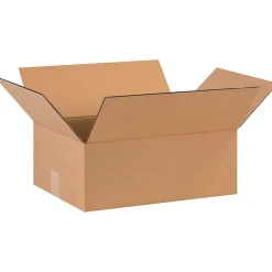 Partners Brand Flat Corrugated Boxes, 12" x 12" x 5", Kraft, Pack Of 25
