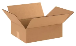 Partners Brand Flat Corrugated Boxes, 12" x 10" x 4", Kraft, Pack Of 25