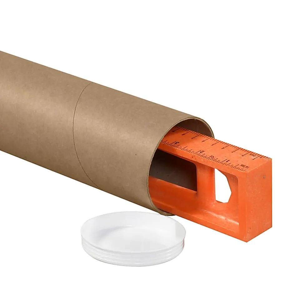 Partners Brand Heavy-Duty Kraft Mailing Tubes, 4" x 30", 80% Recycled, Kraft, Pack Of 12