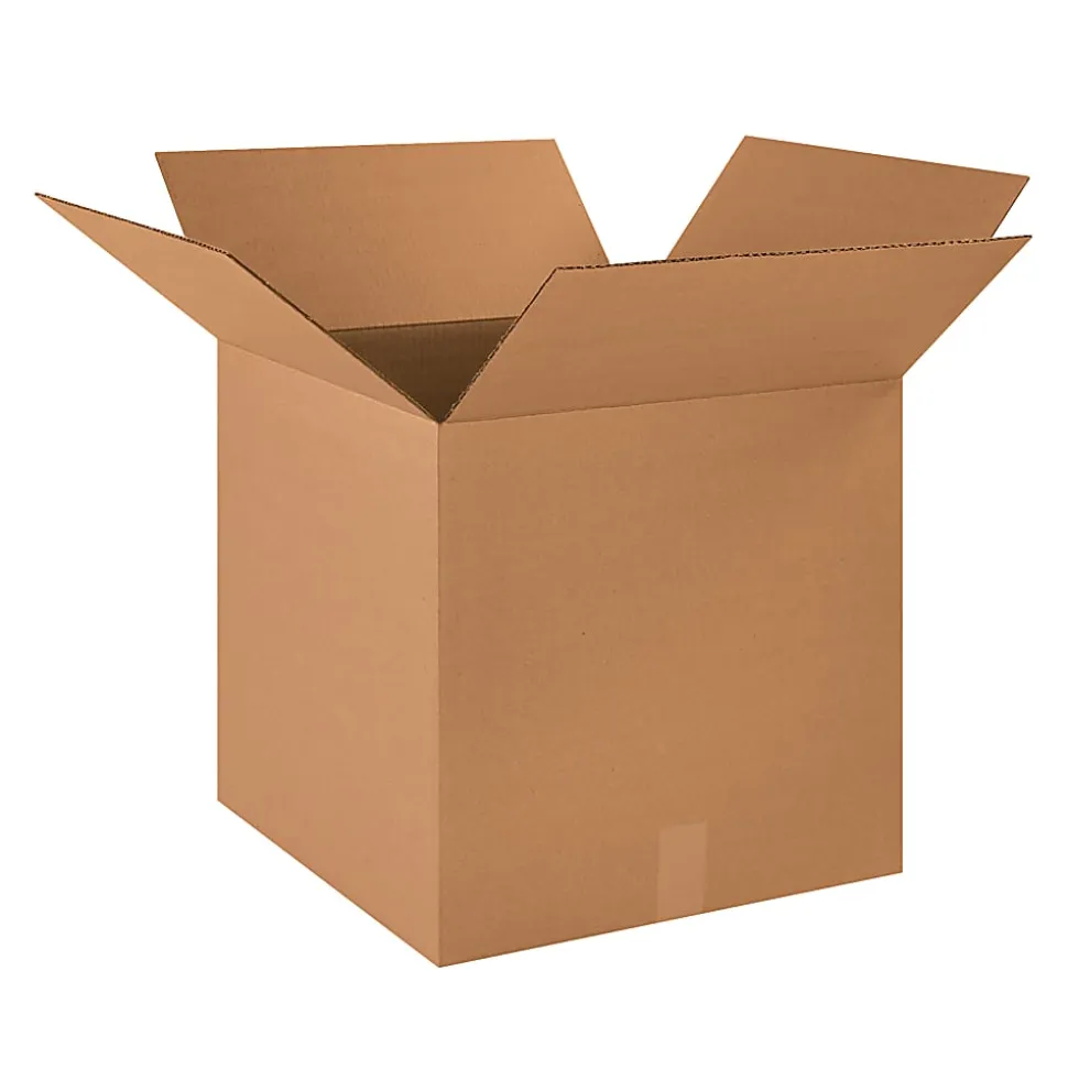 Partners Brand Heavy-Duty Single Wall Boxes, 18" x 18" x 18", Kraft, Pack Of 20
