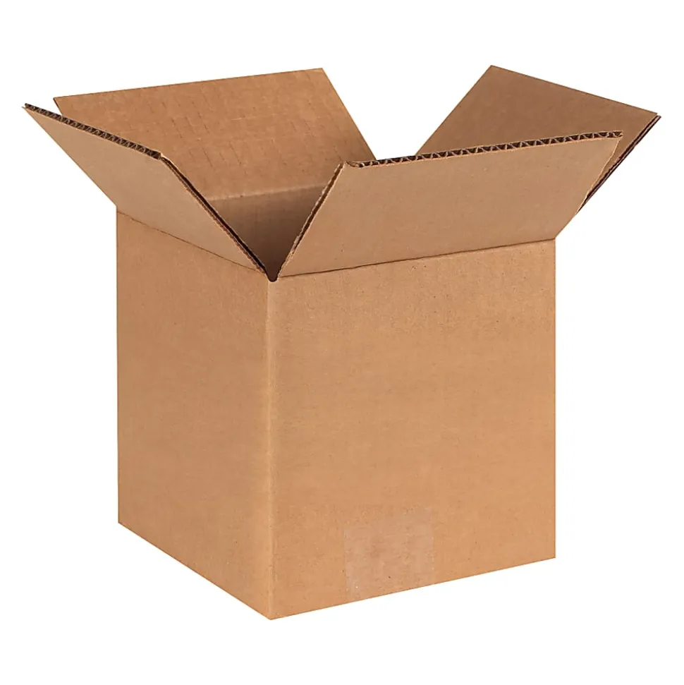 Partners Brand Heavy-Duty Single Wall Boxes, 6" x 6" x 6", Kraft, Pack Of 25