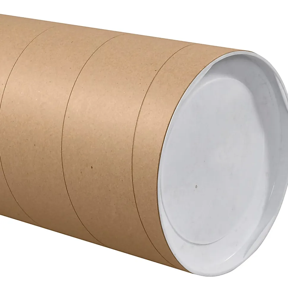 Partners Brand Jumbo Mailing Tubes, 10" x 36", 80% Recycled, Kraft, Case Of 8