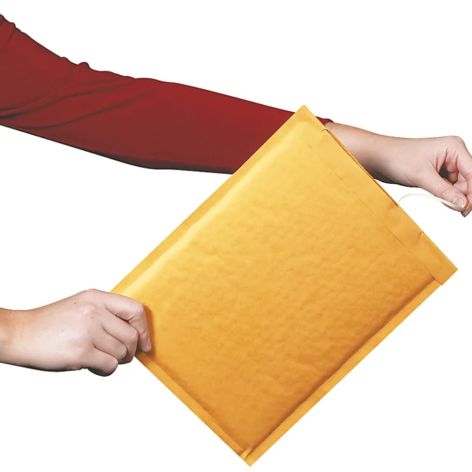 Partners Brand Kraft EZ Open Tear-Tab Bubble Mailers, #2, 8 1/2" x 12", Pack Of 100