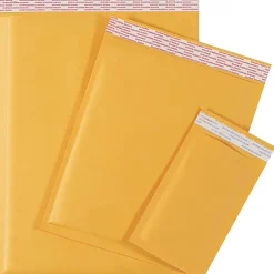 Partners Brand Kraft EZ Open Tear-Tab Bubble Mailers, #5, 10 1/2" x 16", Pack Of 100