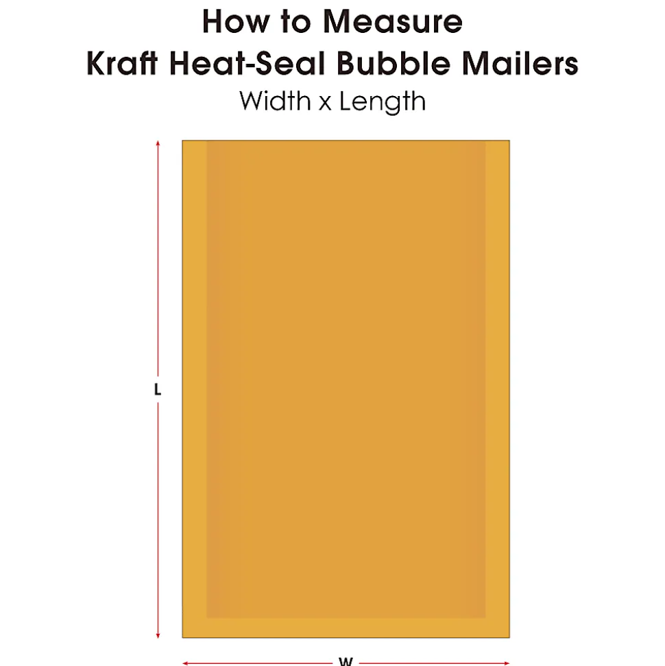 Partners Brand Kraft Heat-Seal Bubble Mailers, #7, 14 1/2" x 20", Pack Of 50