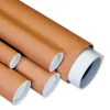 Partners Brand Kraft Mailing Tubes With Plastic Endcaps, 4" x 12", Pack Of 15