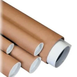 Partners Brand Kraft Mailing Tubes With Plastic Endcaps, 2 1/2" x 24", Pack Of 34