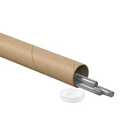 Partners Brand Kraft Mailing Tubes With Plastic Endcaps, 1 1/2