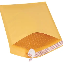 Partners Brand Kraft Self-Seal Bubble Mailers, #2, 8 1/2