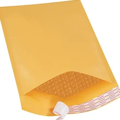 Partners Brand Kraft Self-Seal Bubble Mailers, #3, 8 1/2