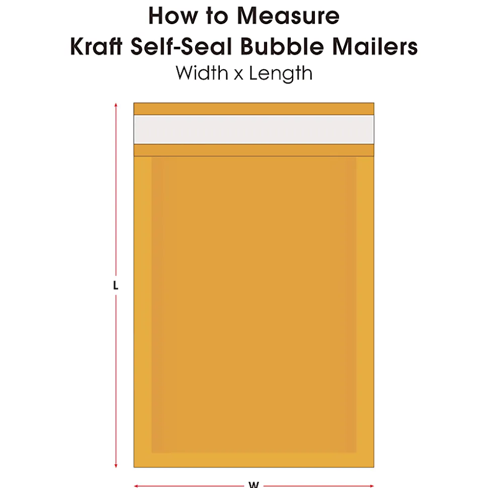 Partners Brand Kraft Self-Seal Bubble Mailers, #6, 12 1/2" x 19", Pack Of 50