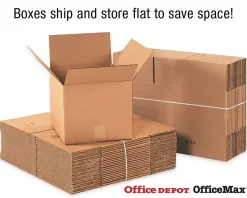Partners Brand Long Corrugated Boxes 26" x 8" x 8", Bundle of 25