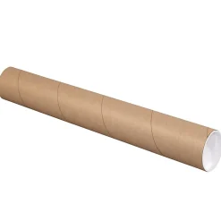 Partners Brand Mailing Tubes With Caps, 3" x 25", 80% Recycled, Kraft, Case Of 24
