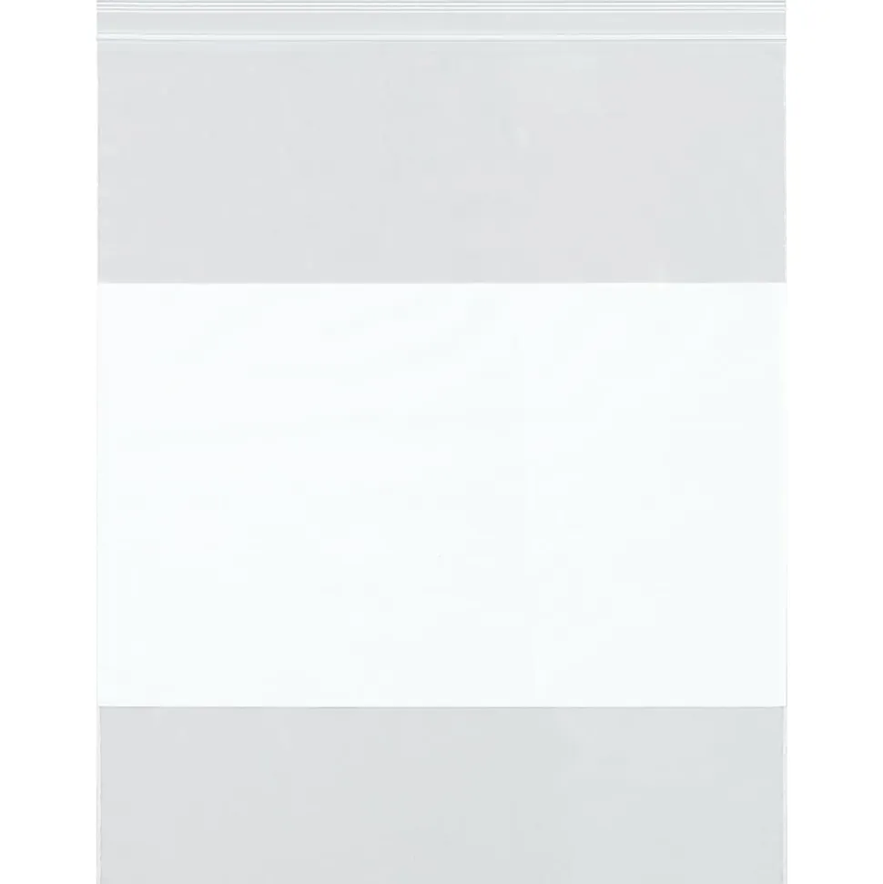 Partners Brand 2 Mil White Block Reclosable Poly Bags, 3" x 5", Clear, Case Of 1000