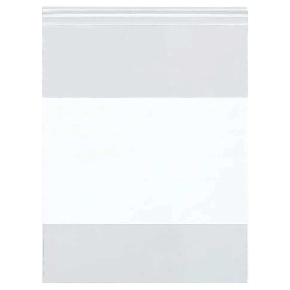Partners Brand 4 Mil White Block Reclosable Poly Bags, 13" x 18", Clear, Case Of 500
