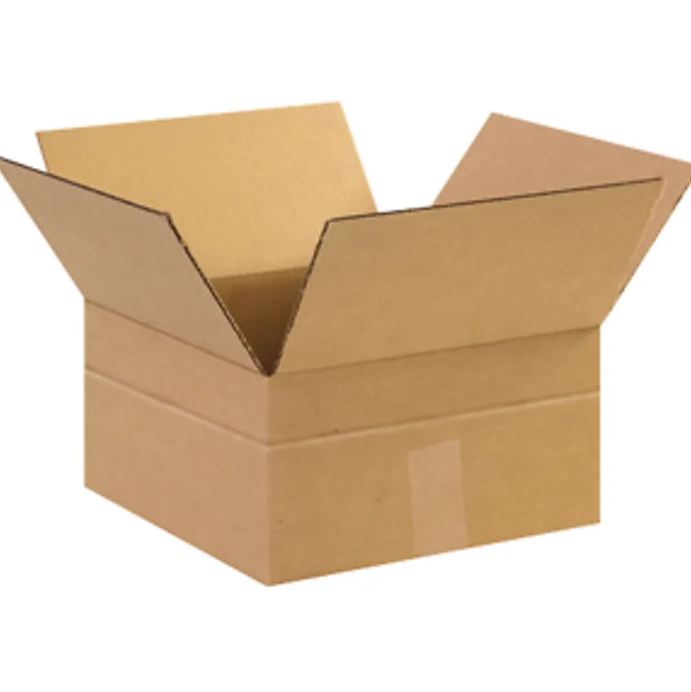Partners Brand Multi-Depth Corrugated Boxes, 12" x 12" x 6", Scored 4", Kraft, Pack Of 25