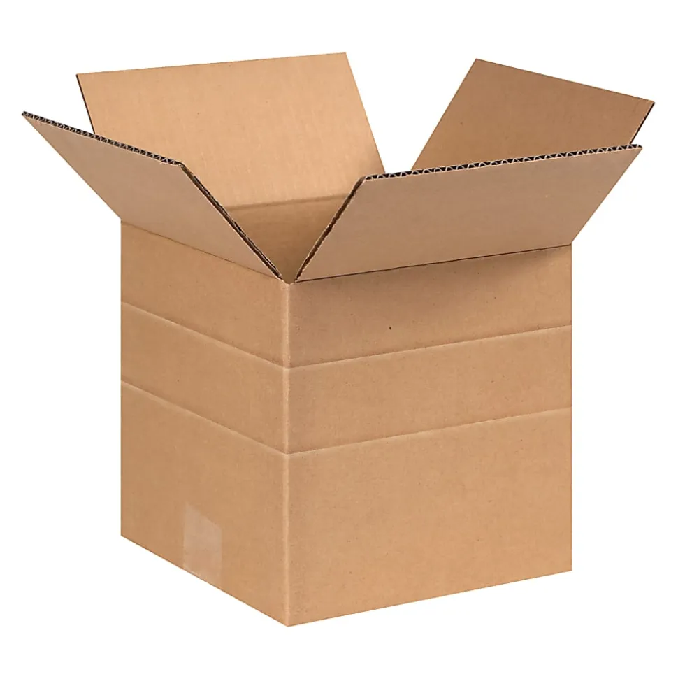 Partners Brand Multi-Depth Corrugated Boxes, 8" x 8" x 8", Kraft, Pack Of 25
