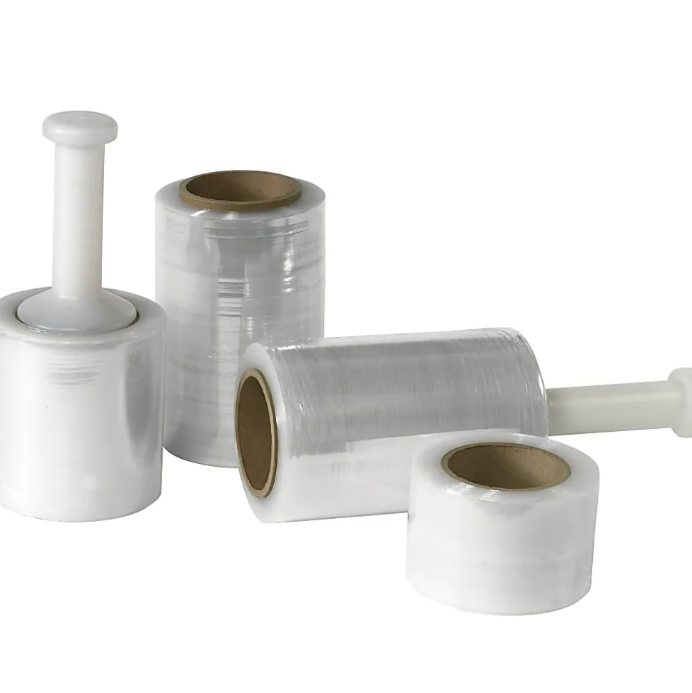 Partners Brand Narrow-Width Bundling Stretch Film With One Handle, 80 Gauge, 5" x 1000', Pack Of 4